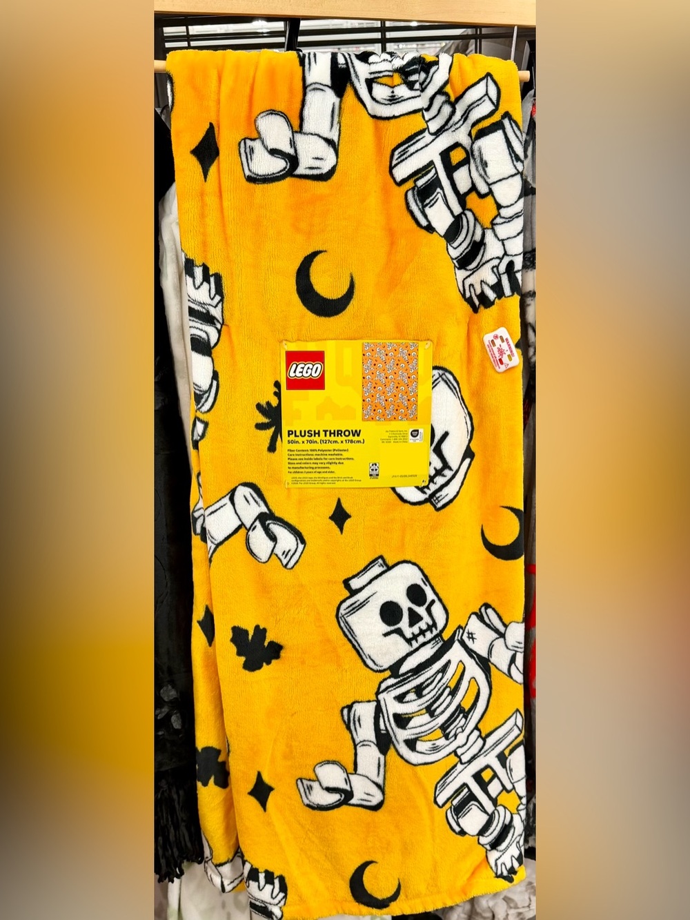 lego halloween plush blanket throw